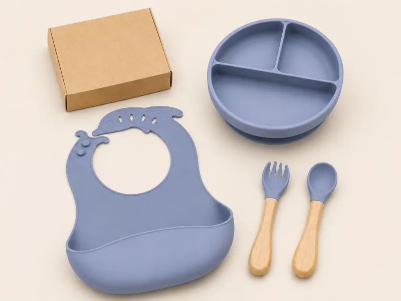 4 pcs silicone feeding set