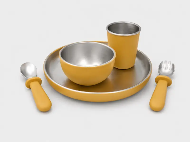 4pcs Stainless Steel Baby setting