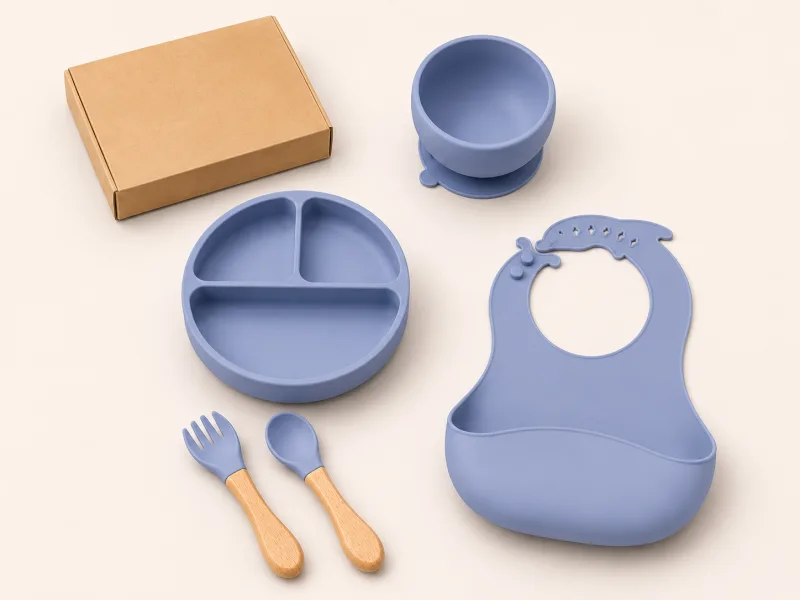 5 pcs silicone feeding set