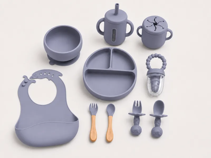 8 pcs silicone feeding set