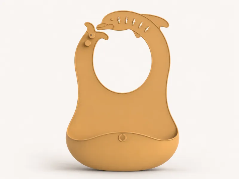 Dolphin Buckle Silicone baby bibs