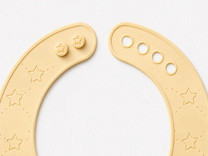 Silicone baby bibs One-piece button neckline