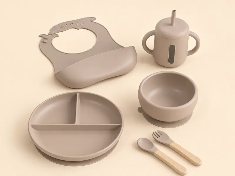 silicone feeding set different parts